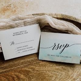 Einfache RSVP-Karte für Aqua und Gold Beach RSVP Karte