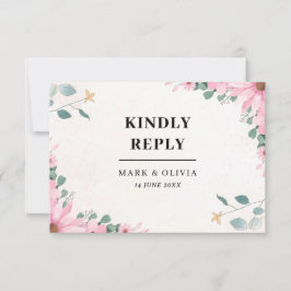 Einfache RSVP-Karte für Hochzeiten - Bearbeitbares RSVP Karte