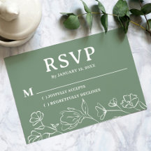 Einfache RSVP-Karte für Hochzeiten - Bearbeitbares