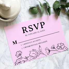 Einfache RSVP-Karte für Hochzeiten - Bearbeitbares RSVP Karte