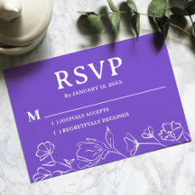 Einfache RSVP-Karte für Hochzeiten - Bearbeitbares