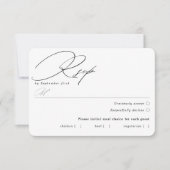 Einfache RSVP-Karte für Schwarz und Weiß RSVP Karte (Vorderseite)