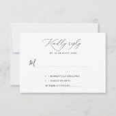 einfache RSVP-Karte für Schwarz-Weiß-Hochzeit Dankeskarte (Vorderseite)