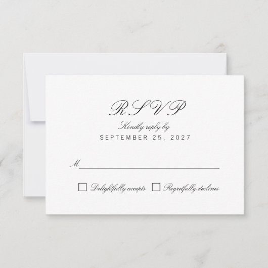 Einfache RSVP-Karte mit schlichter Elegant RSVP Karte (Vorderseite)