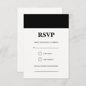 Einfache RSVP-Karte mit schwarzem Streifen RSVP Karte (Vorne/Hinten)