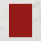 Einfache Ruby Red Bone White Wedding Details Begleitkarte (Rückseite)