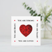 Einfache Ruby Rotes Herz Feiertagskarte (Stehend Vorderseite)