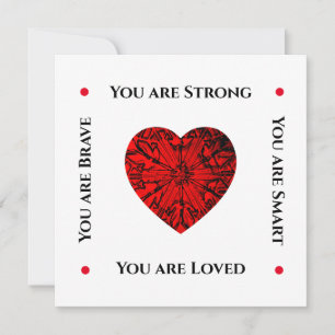 Einfache Ruby Rotes Herz Feiertagskarte