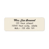 Einfache Rücksendeadresse (Vorne)