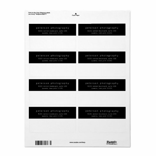 Einfache Rücksendeadresse (Vorne)