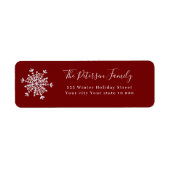 Einfache Rücksendeadresse aus rotem Schneeflocken (Vorne)