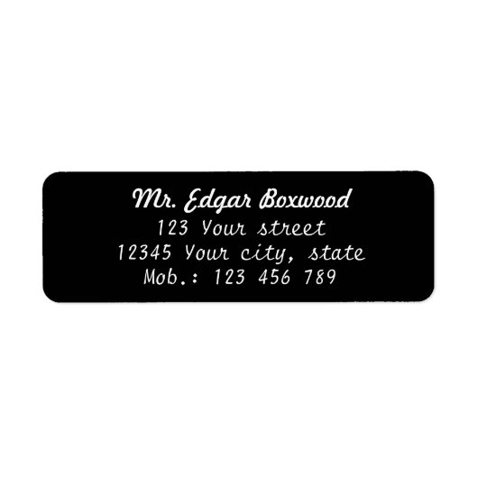 Einfache Rücksendeadresse Black (Vorne)