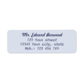 Einfache Rücksendeadresse Blue (Vorne)