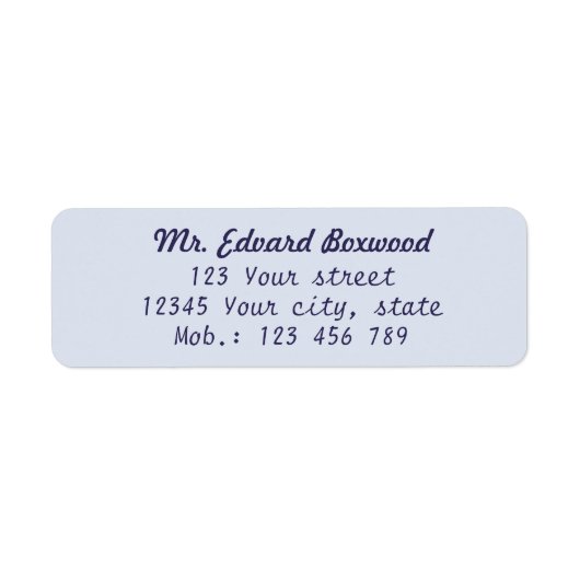 Einfache Rücksendeadresse Blue (Vorne)