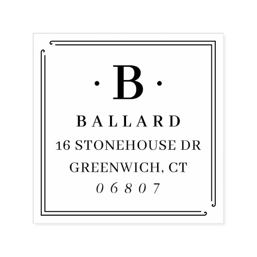 Einfache Rücksendeadresse des Classic Square Permastempel (Design)