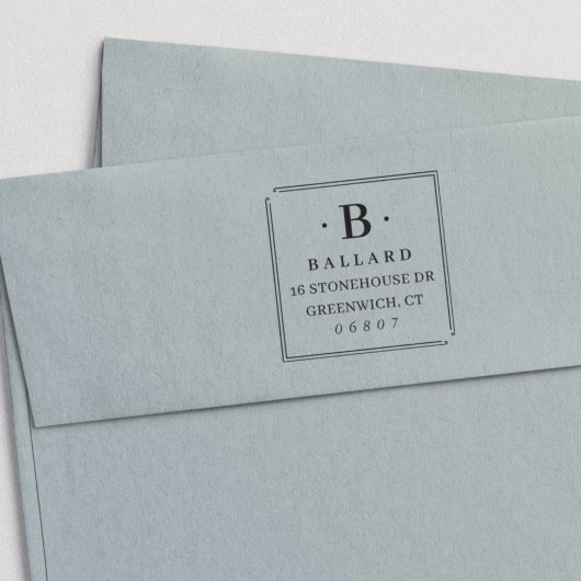 Einfache Rücksendeadresse des Classic Square Permastempel