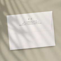 Einfache Rücksendeadresse des weißen Monogramms au