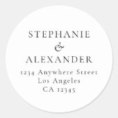 Einfache Rücksendeadresse eines beliebig farbigen  Runder Aufkleber (Vorderseite)