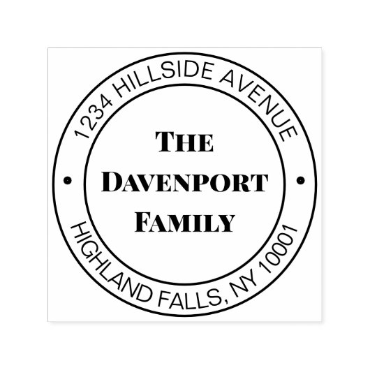 Einfache Rücksendeadresse eleganter Familienname Permastempel (Design)