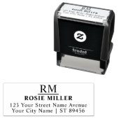 Einfache Rücksendeadresse für klassische Monogramm Permastempel (Beispiel)