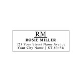 Einfache Rücksendeadresse für klassische Monogramm Permastempel (Design)