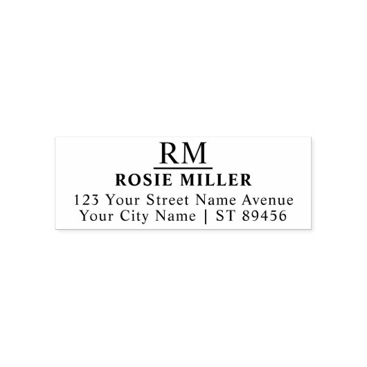 Einfache Rücksendeadresse für klassische Monogramm Permastempel (Design)