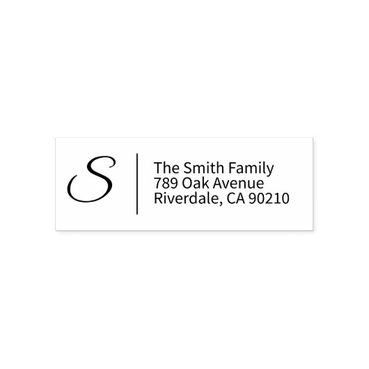 Einfache Rücksendeadresse für klassische Monogramm Permastempel (Design)