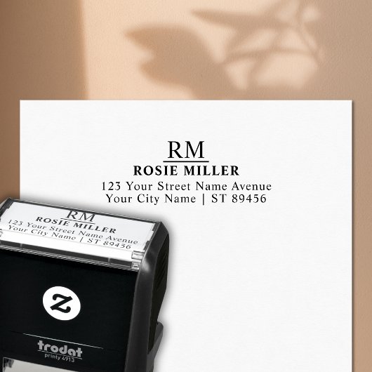 Einfache Rücksendeadresse für klassische Monogramm Permastempel