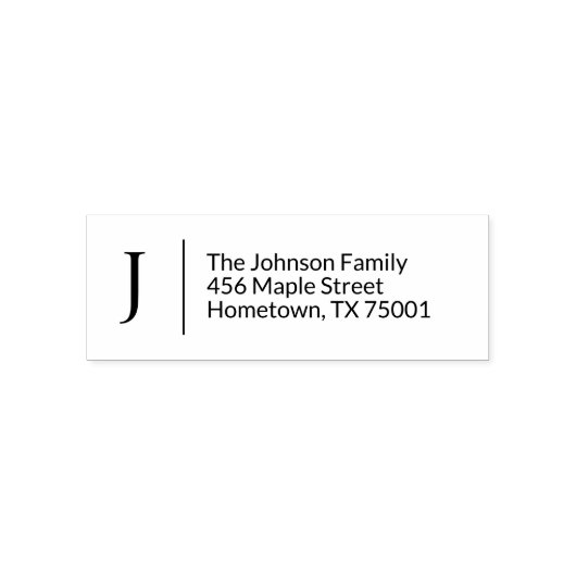 Einfache Rücksendeadresse für klassische Monogramm Permastempel (Design)
