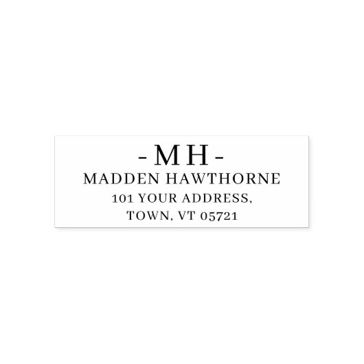 Einfache Rücksendeadresse für klassische Monogramm Permastempel (Design)