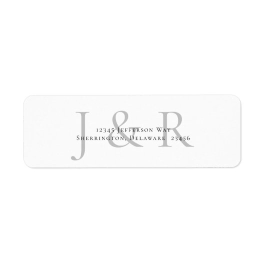 Einfache Rücksendeadresse für Monogramm (Vorne)