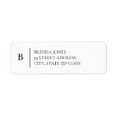 Einfache Rücksendeadresse für Monogramm (Vorne)