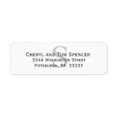 Einfache Rücksendeadresse für Monogramm (Vorne)