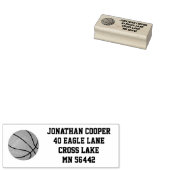 Einfache Rücksendeadresse mit Basketball Gummistempel (Stempel)