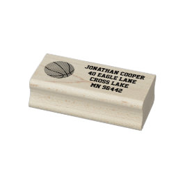 Einfache Rücksendeadresse mit Basketball Gummistempel
