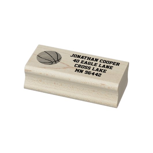 Einfache Rücksendeadresse mit Basketball Gummistempel (Stempel)