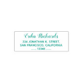 einfache Rücksendeadresse mit kurvenblauem Namen Permastempel (Design)