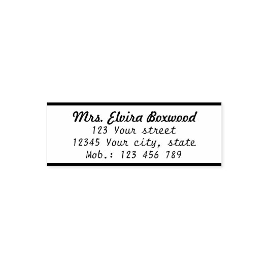 Einfache Rücksendeadresse mit Zeilen Permastempel (Design)