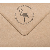 Einfache Rücksendeadresse Rosa Flamingo Tropical Permastempel