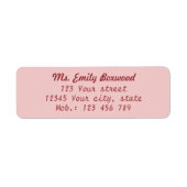 Einfache Rücksendeadresse Rot (Vorne)