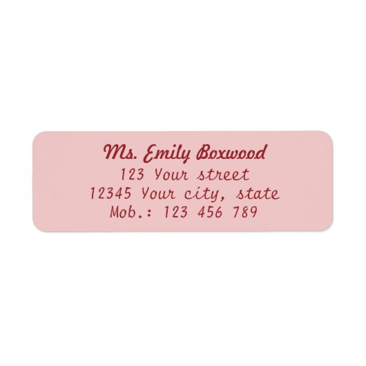 Einfache Rücksendeadresse Rot (Vorne)