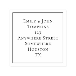 Einfache Rücksendeadresse Square Grenze Permastempel