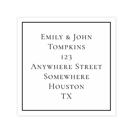 Einfache Rücksendeadresse Square Grenze Permastempel (Design)
