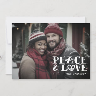 Einfache Ruhe und Liebe Handgeschriebenes Foto Feiertagskarte