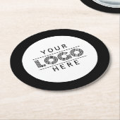 Einfache, runde, benutzerfreundliche Firmenlogos Runder Pappuntersetzer (Angewinkelt)