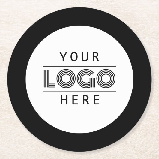 Einfache, runde, benutzerfreundliche Firmenlogos Runder Pappuntersetzer (Vorderseite)