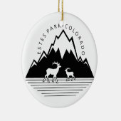 Einfache runde Elchverzierung Estes Park-Colorados Keramik Ornament (Rechts)