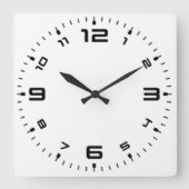 einfache Runde Quadratische Wanduhr (Vorderseite)