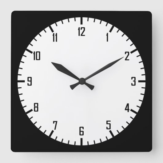 einfache Runde Quadratische Wanduhr (Vorderseite)