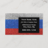 Einfache Russische Flagge Glitzer Berufliche Führu Visitenkarte (Rückseite)